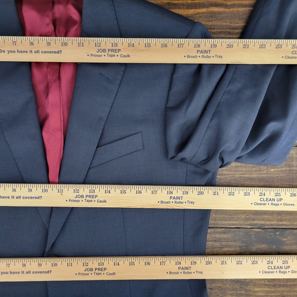 Charles Tyrwhitt Mens Sport Coat Navy Surgeon Half Canvas 120s Wool 42R Slim Fit - Picture 3 of 14